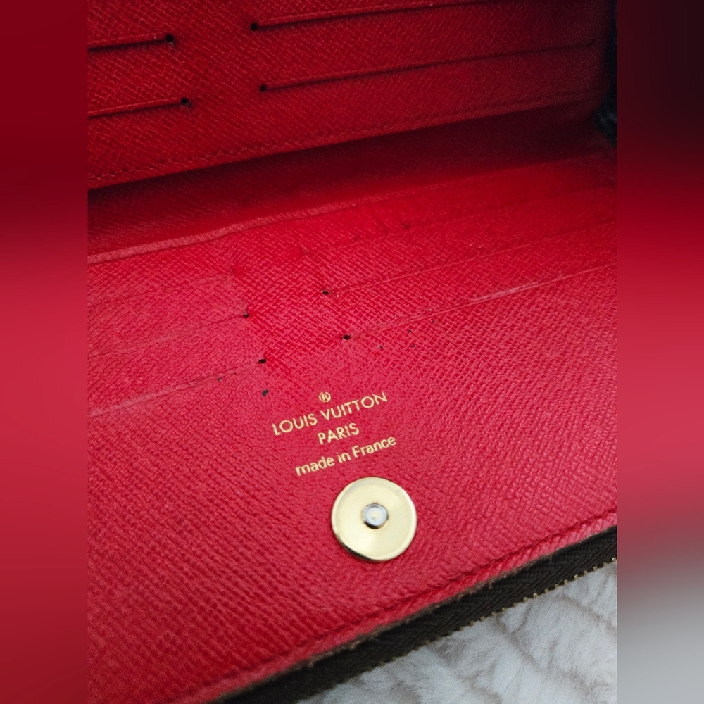 Authentic LOUIS VUITTON LV‎ Adele Monogram Red Wallet Clutch Card Holder - Picture 5 of 16